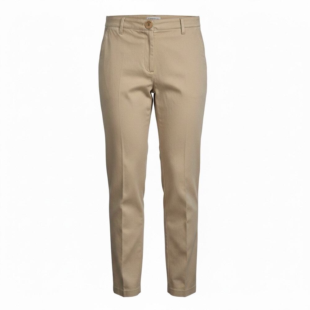 Christopher & Banks Tan Stretch Chino Pants Women Sz 6 Mid Rise Straight Casual